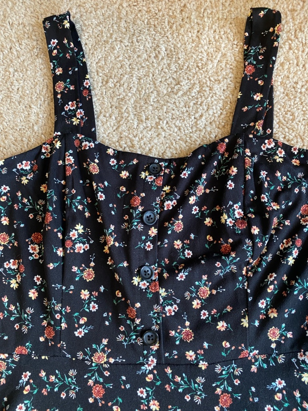 nine britton Black Mini Dress with Floral Print - Picture 4 of 6